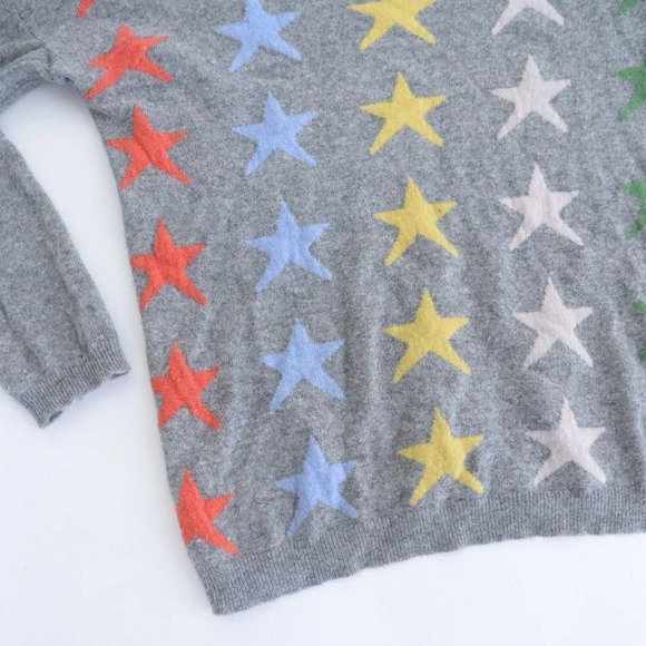 Bartolini Grey with Stars 48% Wool, 7% Cashmere Crewneck Sweater Small - Picture 7 of 13